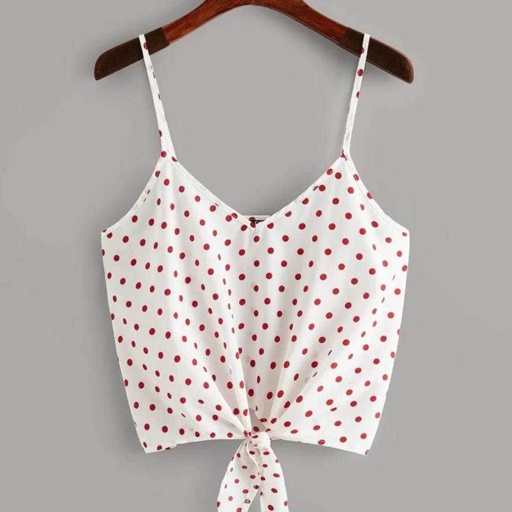 red spotted tank top